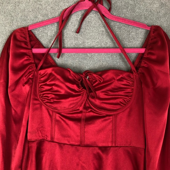 Allison & Kelly Halter Neck Bustier Corset Long Sleeve Tie Back Dress size XS - Picture 6 of 8